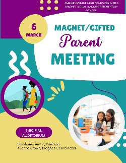 Gifted Magnet Parent Meeting Flyer